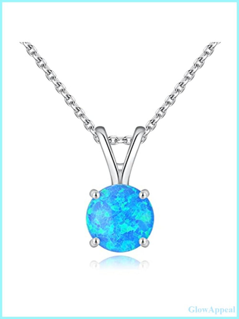 Sterling Silver Opal Pendant Necklace Hypoallergenic Minimalist Dainty